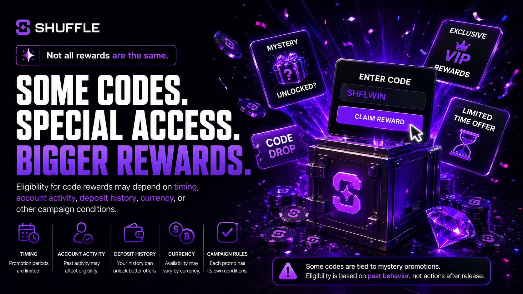 Shuffle redeem code promotions with exclusive campaign benefits